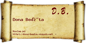 Dona Beáta névjegykártya
